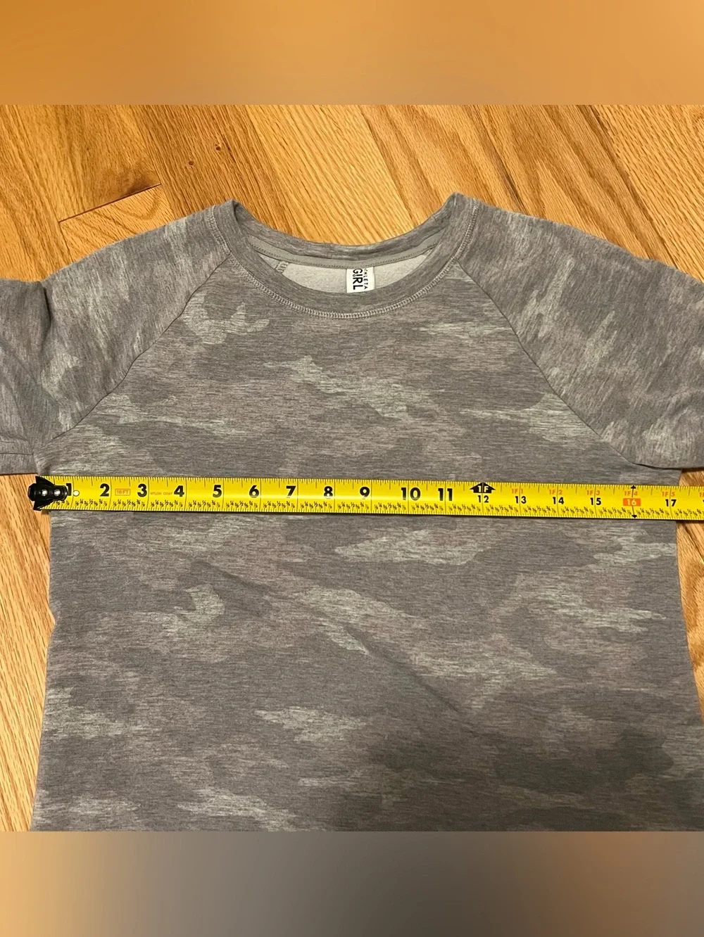 Athleta Girl Gray Camo Crewneck Sweatshirt